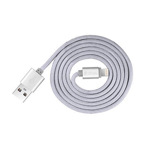 Devia 8-Pinninen Apple Lightning Kaapeli Hopea