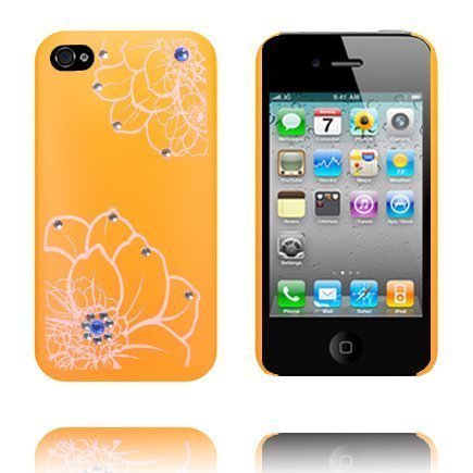 Diamond Flower Matta Läpikuultava Oranssi Iphone 4s Suojakuori