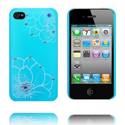 Diamond Flower Matta Läpikuultava Vaaleansininen Iphone 4s Suojakuori