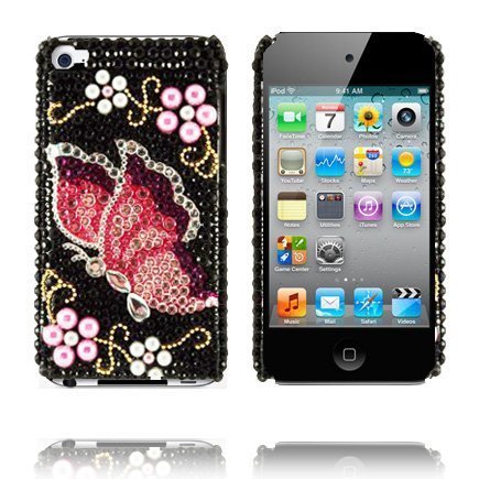 Diamond Shell Pinkki Perhonen Ipod Touch 4 Suojakuori