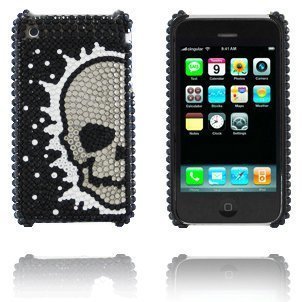 Diamond Skull Musta / Hopea Iphone 3g / 3gs Suojakuori