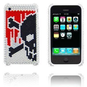 Diamond Skull Punainen / Hopea Iphone 3g / 3gs Suojakuori