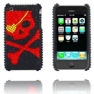 Diamond Skull Punainen Iphone 3g / 3gs Suojakuori