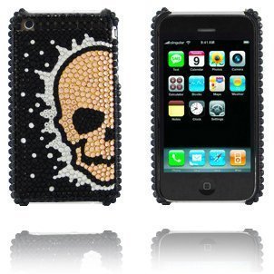 Diamond Skull Valkoinen / Pronssi Iphone 3g / 3gs Suojakuori