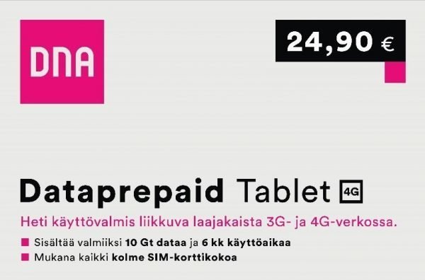 Dna Dataprepaid Liittymä 10 Gt