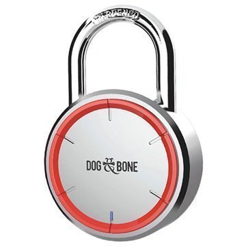 Dog & Bone LockSmart Bluetooth Avaimeton Riippulukko Hopea / Punainen