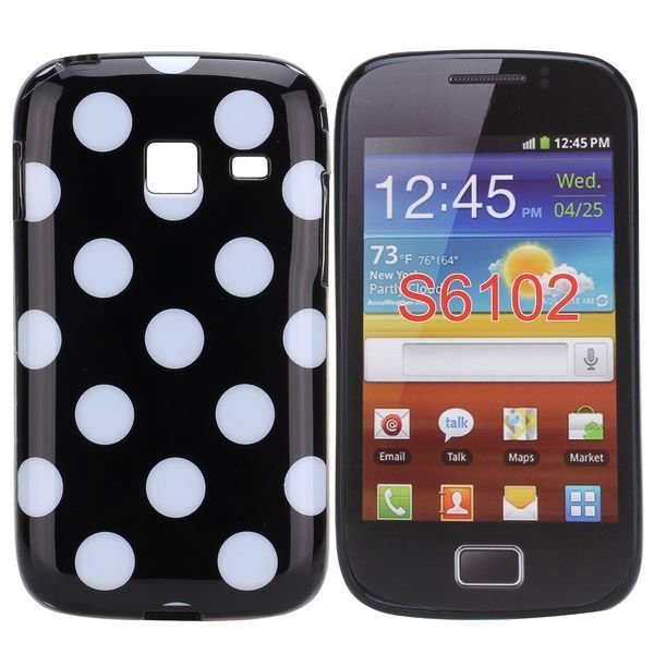 Dots Musta Valkoinen Samsung Galaxy Y Duos Silikonikuori