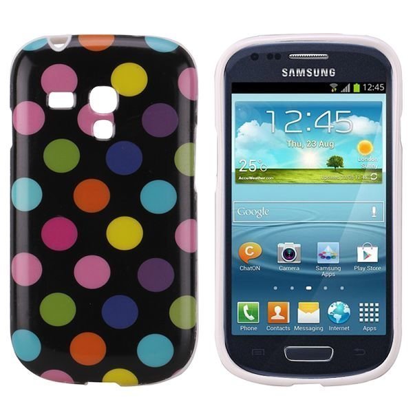 Dots Musta Värikkäät Pisteet Samsung Galaxy S3 Mini Silikonikuori