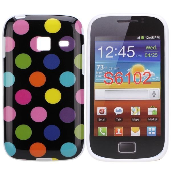 Dots Musta Värikkäät Pisteet Samsung Galaxy Y Duos Silikonikuori