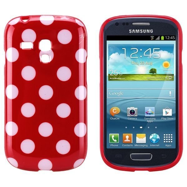 Dots Punainen Samsung Galaxy S3 Mini Silikonikuori