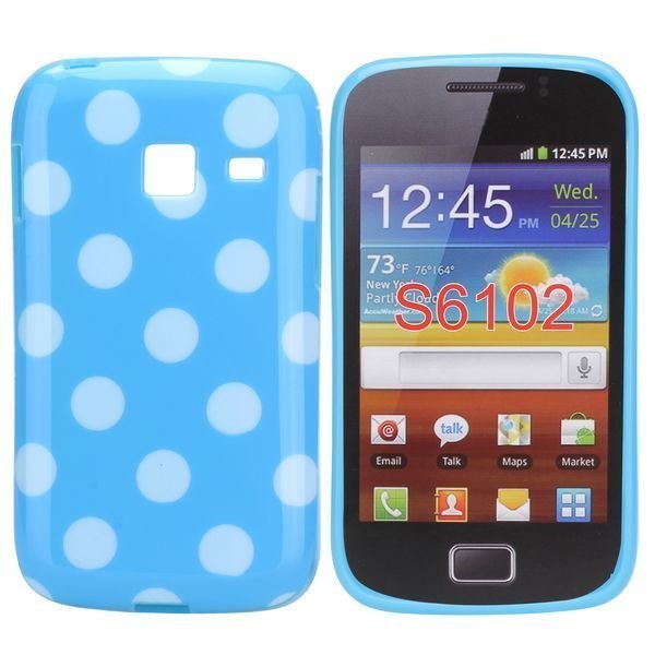 Dots Sininen / Valkoinen Samsung Galaxy Y Duos Silikonikuori