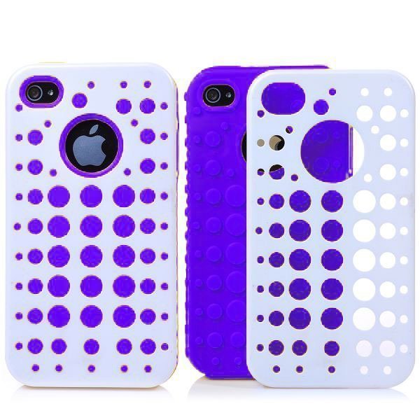 Dots Tupla Materiaali Violetti Iphone 4 / 4s Suojakuori