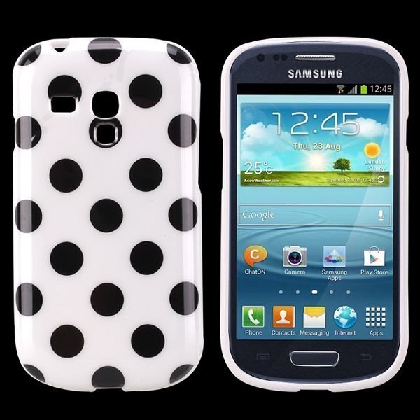 Dots Valkoinen Samsung Galaxy S3 Mini Silikonikuori