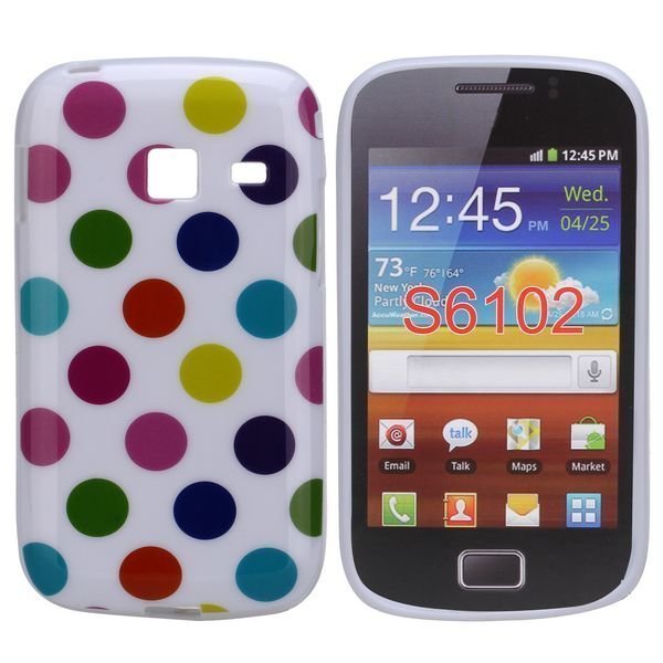 Dots Valkoinen Värikkäät Pisteet Samsung Galaxy Y Duos Silikonikuori