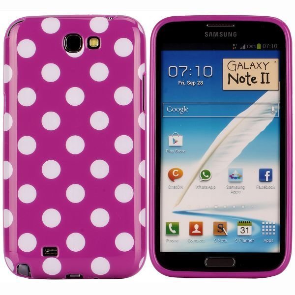Dots Violetti Samsung Galaxy Note 2 Silikonikuori