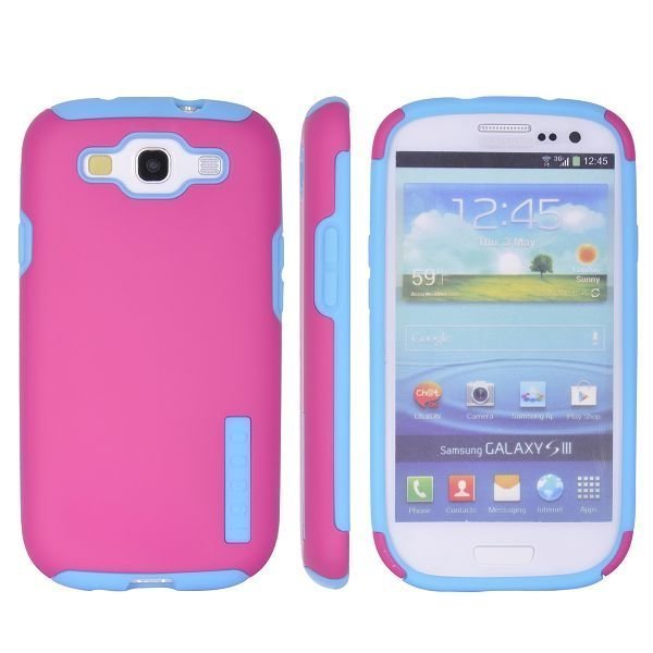 Dualshell Kuuma Pinkki Vaaleansininen Samsung Galaxy S3 Silikonikuori