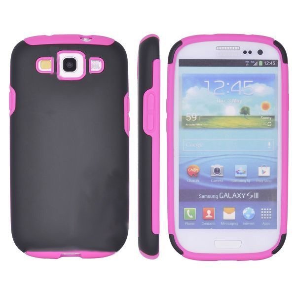 Dualshell Musta Kuuma Pinkki Samsung Galaxy S3 Suojakuori