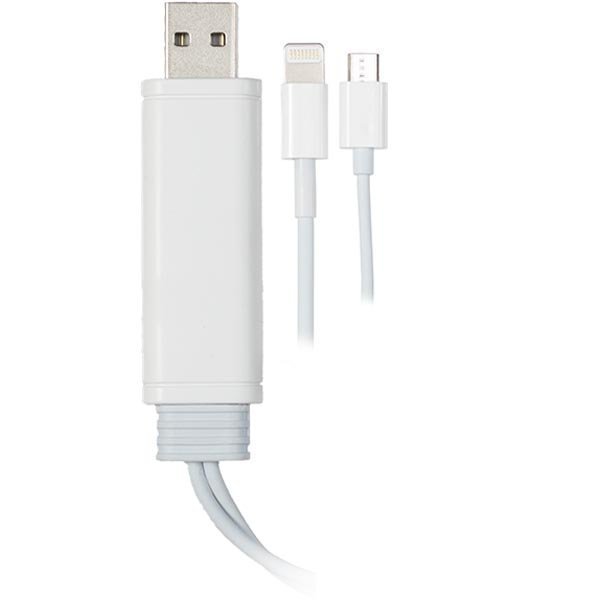 EPZI Universal synk/latauskaapeli USB/Micro B/ Lightning 0 2m valk