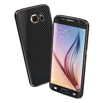 EasySkinz 3D Kuvioitu Hiilikuitukuori Samsung Galaxy S6 Musta