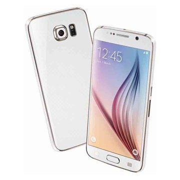 EasySkinz 3D Kuvioitu Hiilikuitukuori Samsung Galaxy S6 Valkoinen