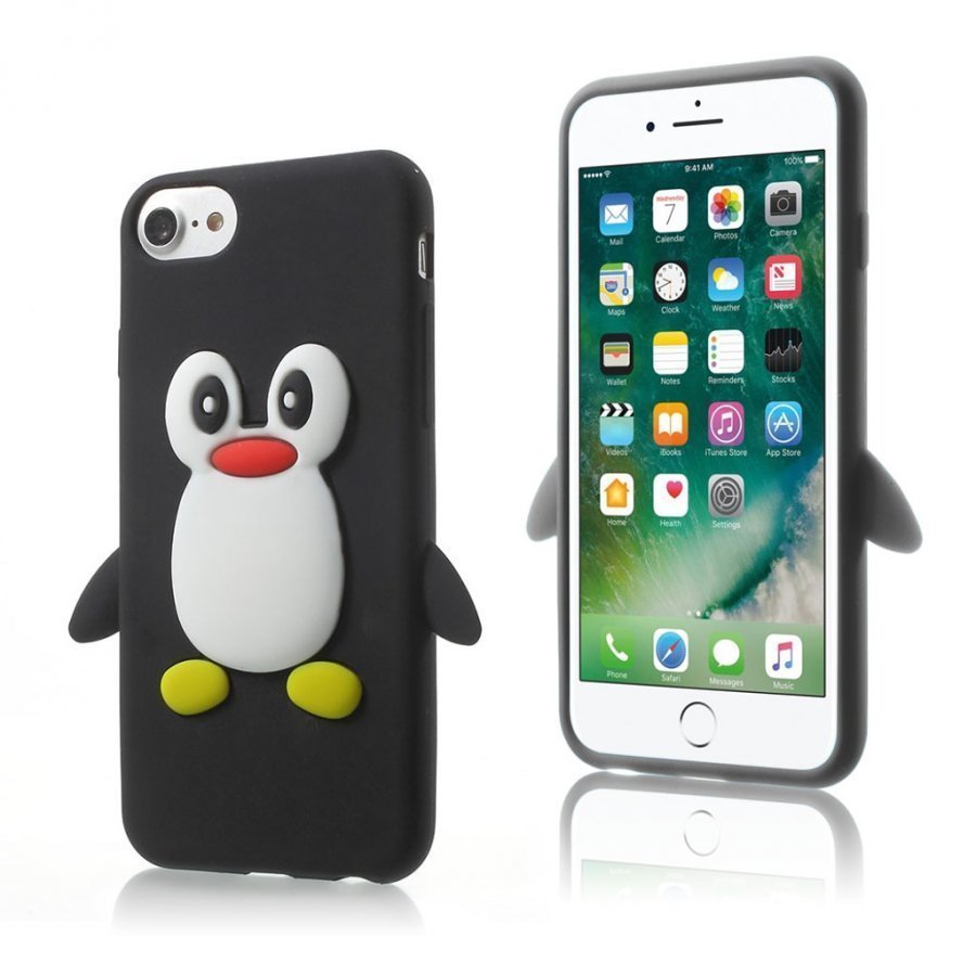 Eckersberg Iphone 7 Pingviini Silikoni Kuori Musta