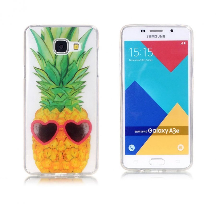 Eckersberg Samsung Galaxy A3 2016 Kuori Ananas Sydän Aurinkolaseissa