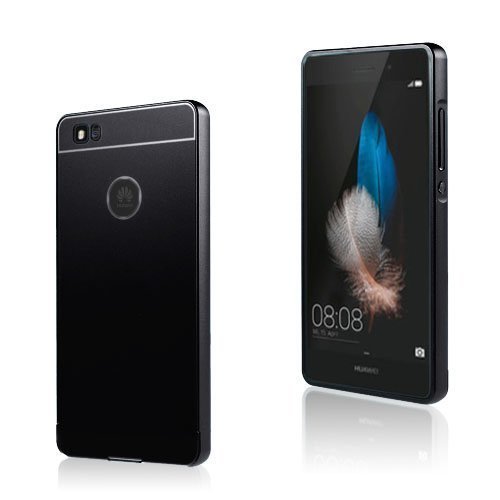 Egeland Huawei P8 Lite Metalli Suojus Muovi Kuorella Musta