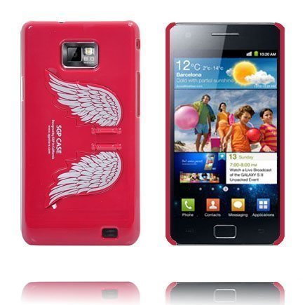 Enkelin Siivet Standi Punainen Samsung Galaxy S2 Suojakuori