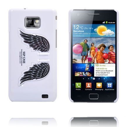 Enkelin Siivet Standi Valkoinen Samsung Galaxy S2 Suojakuori