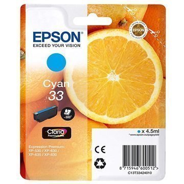 Epson 33 Mustepatruuna C13T33424010 Syaani