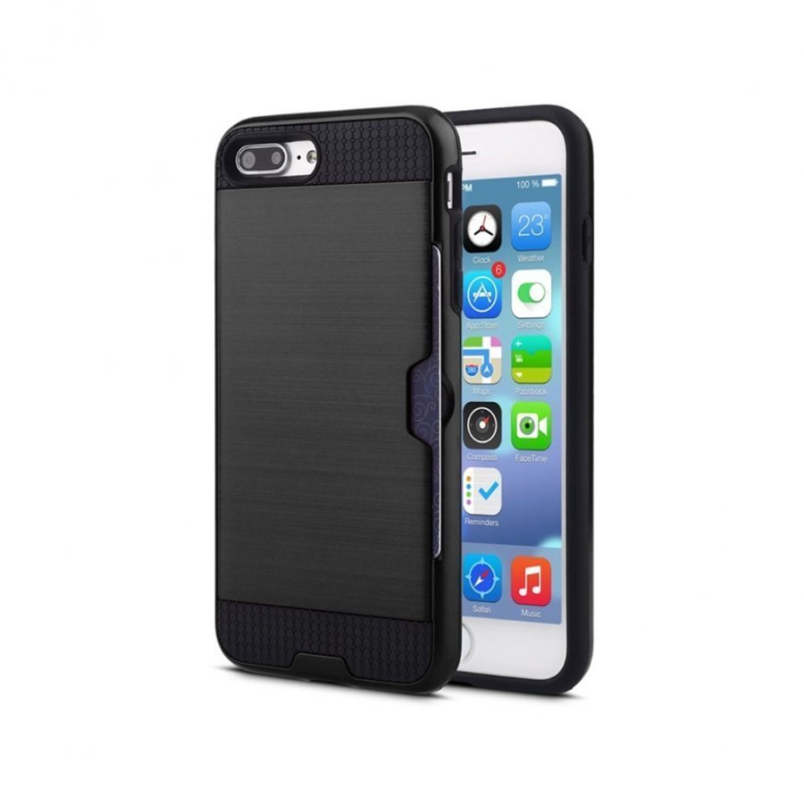 Erik Iphone 7 Plus Joustava Hybridi Muovikuori Musta