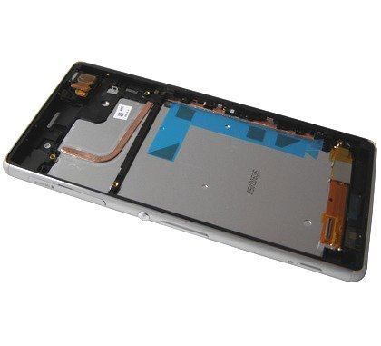 Etupaneeli LCD Näytöllä kosketuspaneelilla ja kehyksellä Sony D6603/ D6643/ D6653 Xperia Z3 valkoinen Alkuperäinen