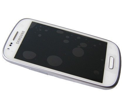 Etupaneeli kosketuspaneelilla and LCD Näyttö Samsung I8200 Galaxy S3 mini VE valkoinen Alkuperäinen