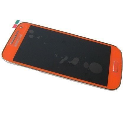 Etupaneeli kosketuspaneelilla and LCD Näyttö Samsung I9195 Galaxy S4 Mini orange Alkuperäinen