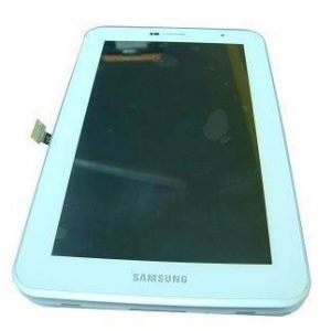 Etupaneeli kosketuspaneelilla and LCD Näyttö Samsung P3100 Galaxy Tab valkoinen Alkuperäinen