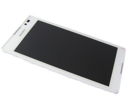 Etupaneeli kosketuspaneelilla and LCD Näyttö Sony C2304/ C2305 Xperia C valkoinen Alkuperäinen