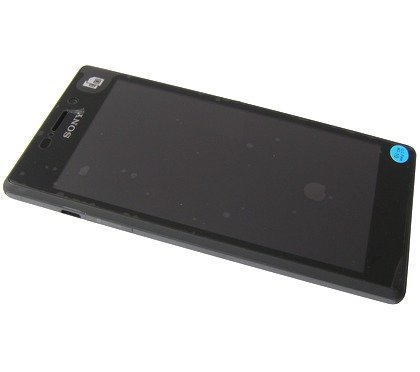 Etupaneeli kosketuspaneelilla and LCD Näyttö Sony D2302 Xperia M2 Dual musta Alkuperäinen