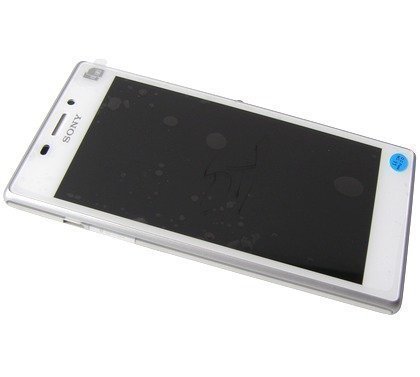 Etupaneeli kosketuspaneelilla and LCD Näyttö Sony D2302 Xperia M2 Dual valkoinen Alkuperäinen