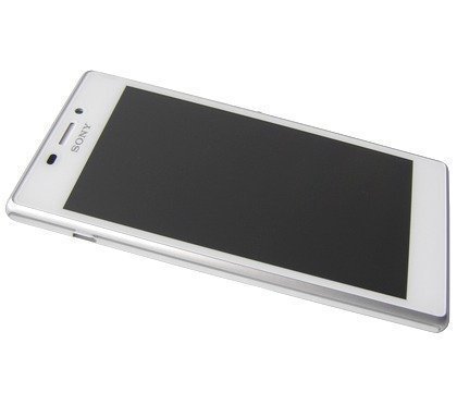 Etupaneeli kosketuspaneelilla and LCD Näyttö Sony D2303/ D2305/ D2306 Xperia M2 valkoinen Alkuperäinen