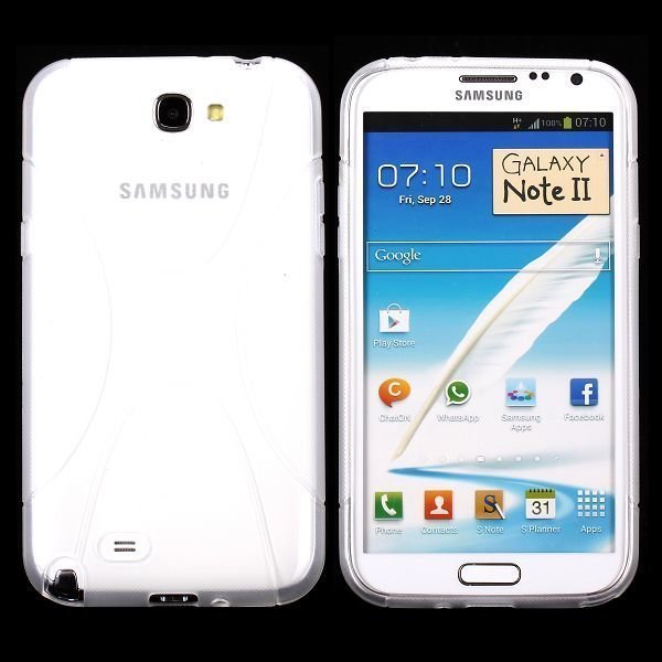 Explorer Läpikuultava Kirkas Samsung Galaxy Note 2 Silikonikuori