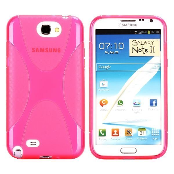 Explorer Läpikuultava Kuuma Pinkki Samsung Galaxy Note 2 Suojakuori
