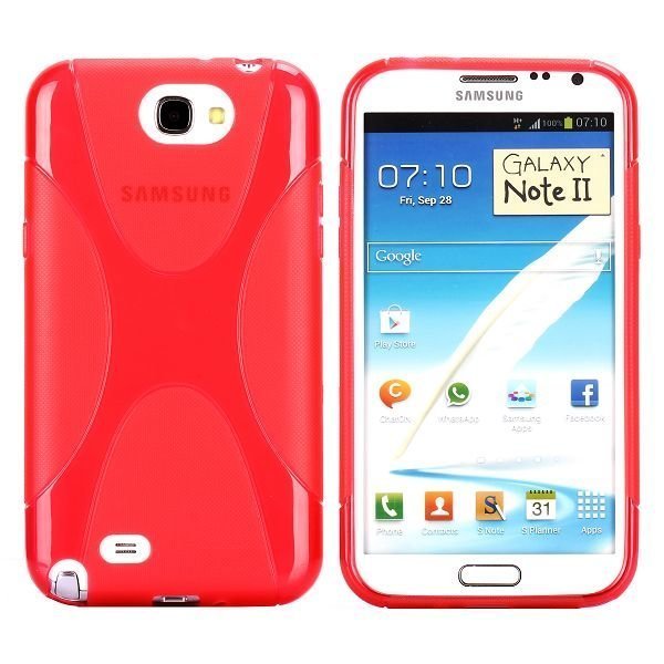 Explorer Läpikuultava Punainen Samsung Galaxy Note 2 Silikonikuori