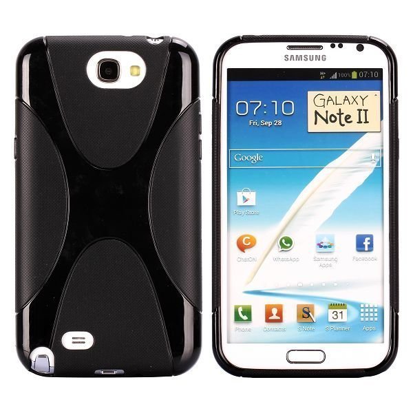 Explorer Solid Musta Samsung Galaxy Note 2 Silikonikuori