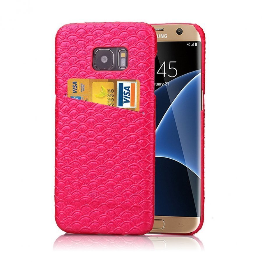 Falch Samsung Galaxy S7 Edge Paletti Pintainen Kuori Kuuma Pinkki