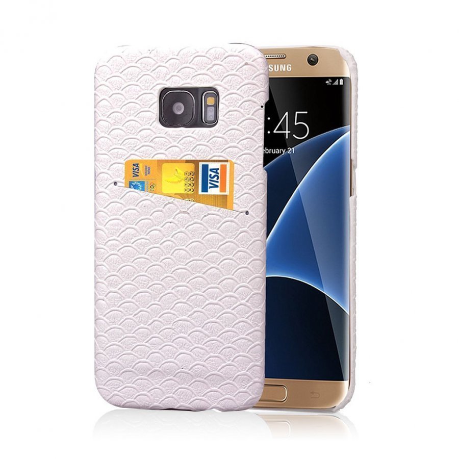 Falch Samsung Galaxy S7 Edge Paletti Pintainen Kuori Valkoinen