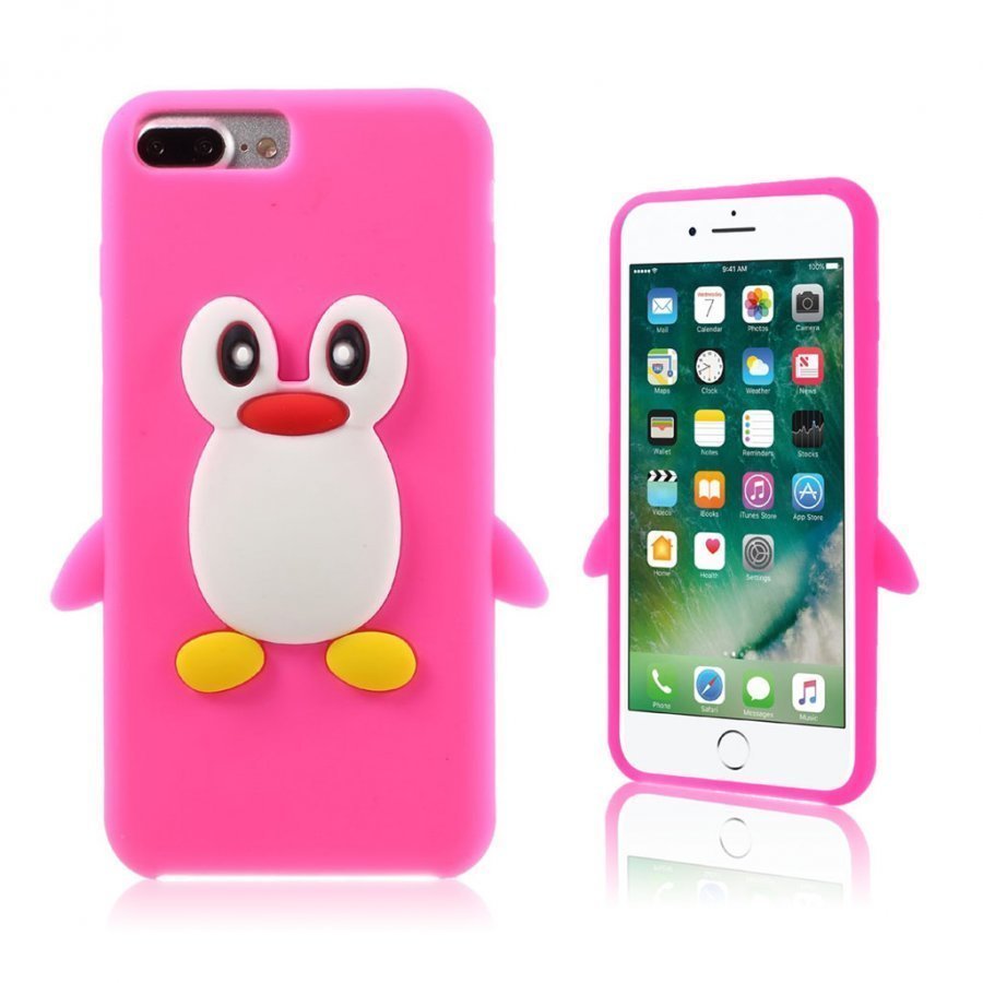 Falk Iphone 7 Plus 3d Pingviini Pehmeä Kuori Kuuma Pinkki
