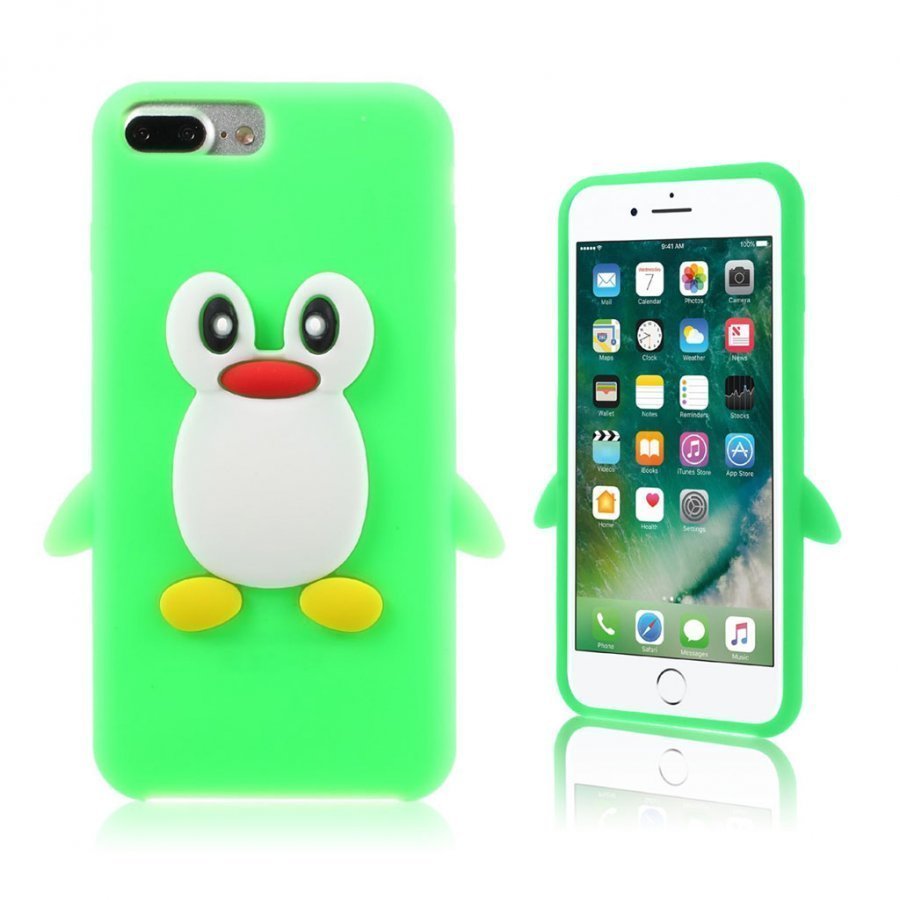 Falk Iphone 7 Plus 3d Pingviini Pehmeä Kuori Vihreä