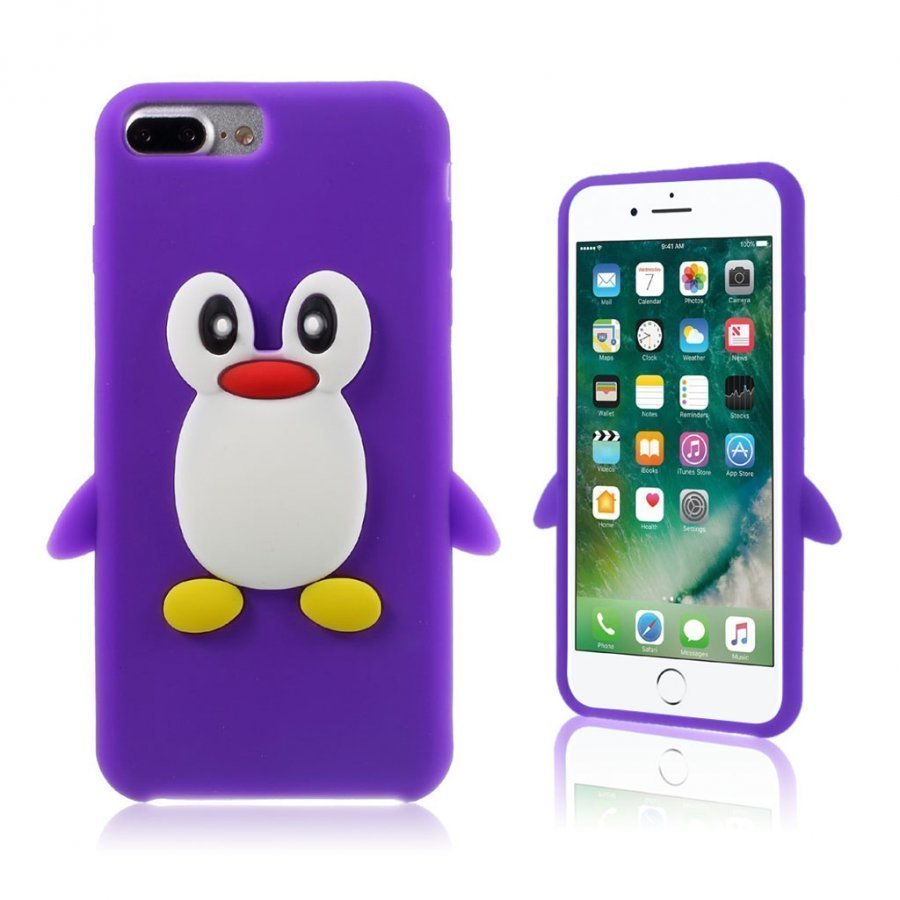 Falk Iphone 7 Plus 3d Pingviini Pehmeä Kuori Violetti