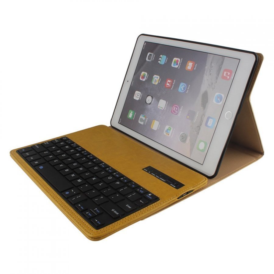 Feldborg Keyboard Ipad Air 2 Irrotettava Näppäimistö Pu Nahkakotelo Keltainen