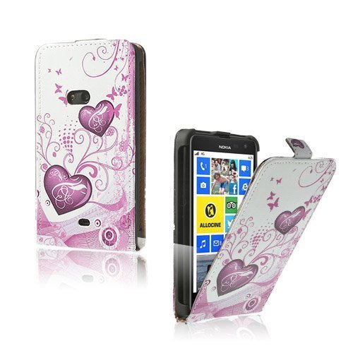 Festival Pinkit Sydämet Nokia Lumia 625 Nahkakotelo